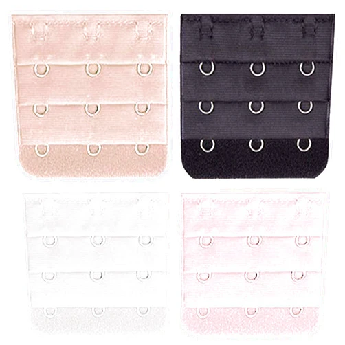 BEADNOVA Bra Extender 3 Hook Bra Back Clips Bra Strap Extender Bra Clasp (4pcs)