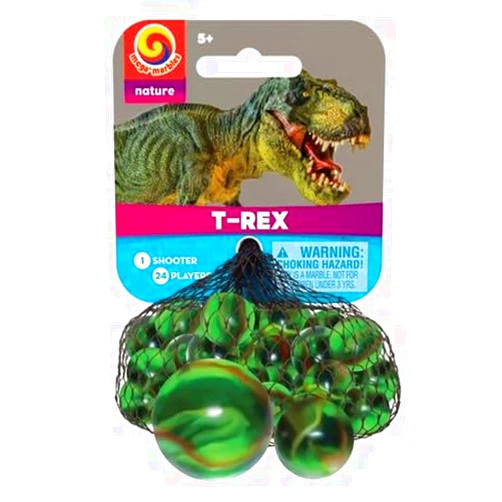Generic Marble Net Dinosaur 25 Piece Set - 24 Player Marbles & 1 Shooter Marble