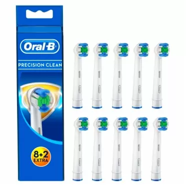 Oral-B Precision Clean Brush Heads with Bacterial Protection - Prevents Bacterial Growth on Bristles Anti-Bacterial 10er Pack