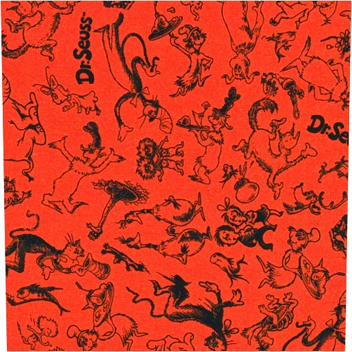Generic Robert Kaufman Celebrate Seuss! ADED 22858 3 Red/Black Character Toss 100% Cotton Fabric