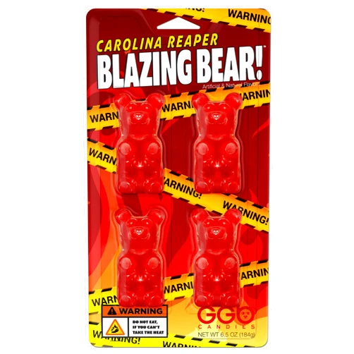 GGB Candies Big Bear!™ - 4 Pack of Hot and Spicy Gummy Bears from GGB Candies (Carolina Reaper)