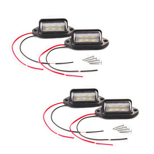 CZC AUTO 4PCS 12V LED Exterior License Plate Tag Light, Interior Courtesy Dome/Roof Trunk/Cargo Underhood Lamp, Total 12 White SMD Bulb, Waterproof/Rainproof, Legal for Car Truck RV Trailer
