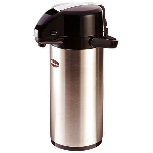 Winco Stainless Steel Lined Airpot, 2.5-Liter, Lever Top