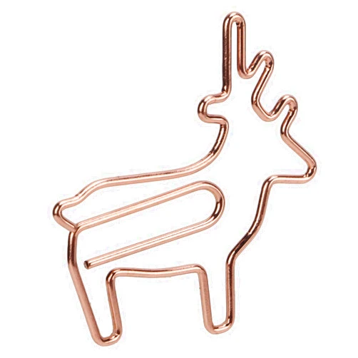 COSMICROWAVE Fawn Paper Clips, 20Pcs Cute Fawn Paperclips, Rustproof Paperclips, Electroplating Paperclips,Process Fadeless Portable Sturdy Widely Used Cute Paper Clips