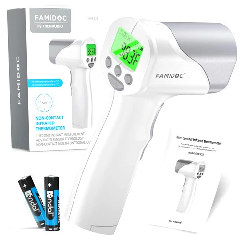 THERMOBIO Medical Grade Heavy Duty Touchless Infrared Forehead Thermometer, for Adults & Baby Digital Thermometer Gun, 1s Instant Results