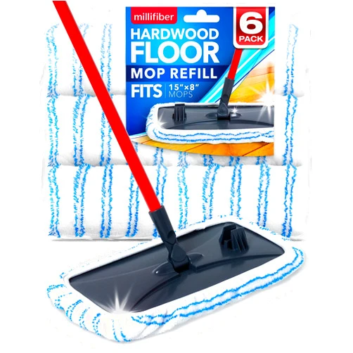 Millifiber Microfiber Mop Refills 15x8 Inches, 6-Pack (Mop is Not Included)
