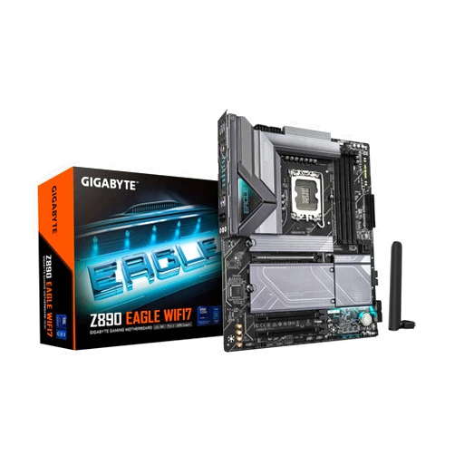 GIGABYTE Z890 Eagle WIFI7 Intel Core Ultra (Series 2) LGA 1851 Motherboard, ATX, DDR5, 4X M.2, PCIe 5.0, USB4, WIFI7, 2.5GbE LAN, EZ-Latch