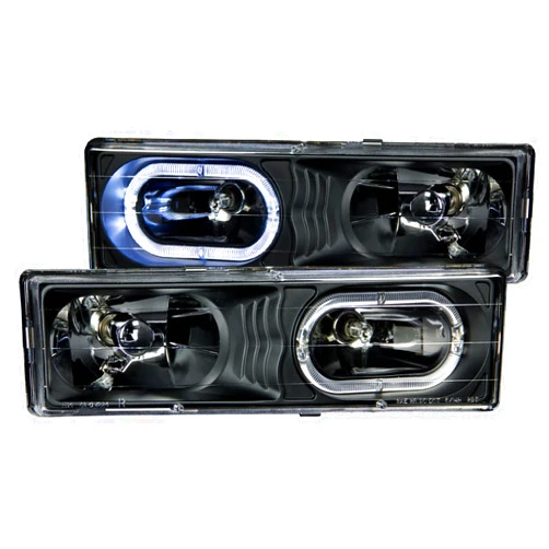 Anzo USA 111007 Crystal With Halo Black Headlight Assembly - (Sold in Pairs)