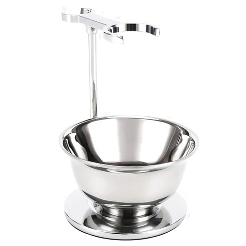 PerPro Deluxe Shaving Razor & Brush Stand with Double Layer Stainless Steel Soap Bowl Set,Compatible with Cartridge Razor,Gillette Razor,Safety Razor,Badger Shaving Brush,Gifts for Him
