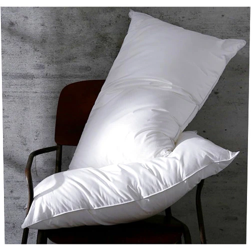 achard Set of 2 White Goose Feather Bed Pillows Queen Size- Soft 100% Cotton, Medium Soft Support Surround Fill Polyester,White Solid