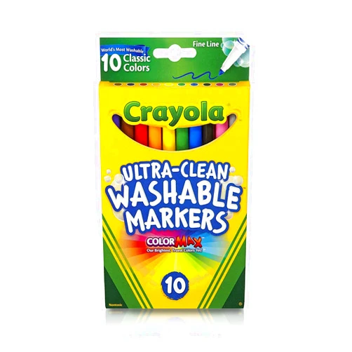 Crayola Ultra-Clean Fine Line Markers -Classic Colors 10/Pkg