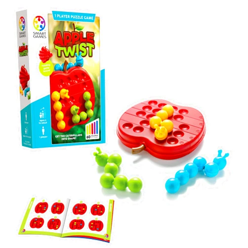 SmartGames Apple Twist Travel Puzzle Game with 60 Challenges for Ages 5 - Adult
