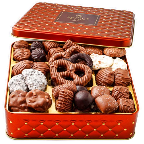 BONNIE AND POP Chocolate Gift Basket, Candy Food Gifts Arrangement Platter, Gourmet Snack Box, Thanksgiving, Christmas, Holiday Present Idea, Corporate Him & Her, Men Women Sympathy Family Parties & Get Well- Bonnie & Pop