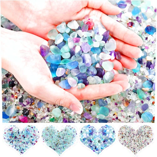 Landical 5 Lbs Clear Quartz Crystal Chip Bulk Small Crystal Stone Tumbled Chip Natural Rock Quartz Irregular Shaped Crushed Stone for Fish Tank Aquarium Vases Decor Reiki Energy Balancing (Multicolor)