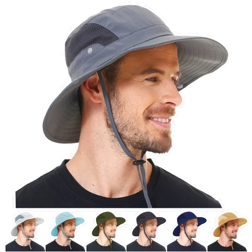 Rosoz Sun Hat for Men Women UPF 50+ Fishing Hats Waterproof Wide Brim Boonie Bucket Hat for Safari Beach Hiking Garden