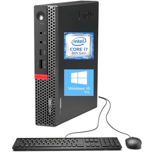 Lenovo ThinkCentre M920Q Tiny Desktop PC, Intel Core i7-8700T 2.4GHz up to 4.0GHz, 16 GB DDR4 RAM, 512 GB SSD, Keyboard and Mouse, HDMI, DP, Wi-Fi, Windows 10 Pro (Renewed)