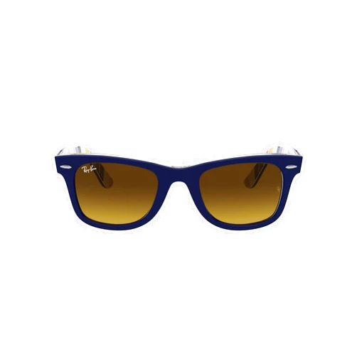Ray-Ban RB2140 Original Wayfarer Gradient Sunglasses Blue on Stripes Orange/Blue/Brown Gradient Dark Brown 54 Millimeters