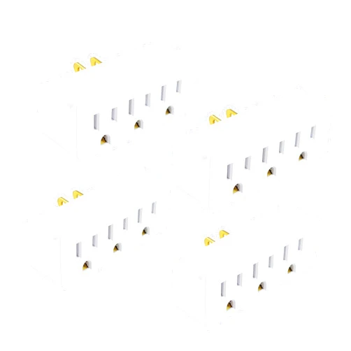 Oviitech 3 Outlet Adapter Extender, 3 Way Grounded Plug Splitter, 1 to 3 Plug outlet splitter, White, 4PACK
