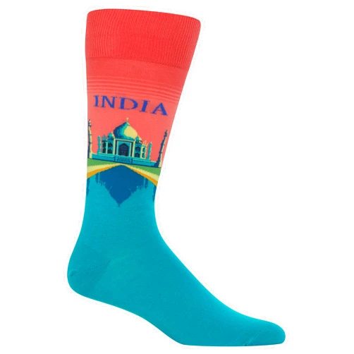 Hot Sox Men's Fun Travel & Cities Crew Socks-1 Pair Pack-Cool & Artistic Novelty Fashion Gifts