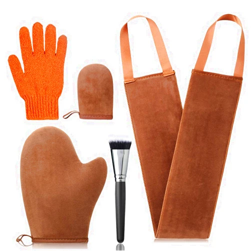 ANSPHIE 5 in 1 Self Tanning Mitt Applicator Tanning Mitts Self Tanner Kit, Self Tanner Mitt Applicator Sunless Tanner Mitt Self Tanning Glove for Self Tan Mitt Applicator Self Tanner Mit Tanner Glove