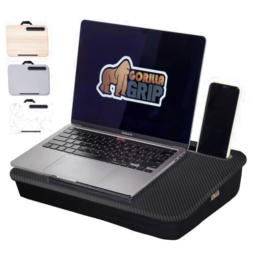 Gorilla Grip Laptop Lap Desk with Phone Holder, Pillow Cushion Desks Fit Laptops up to 15.6