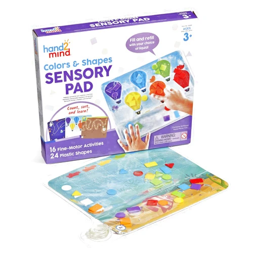 hand2mind Colors & Shapes Sensory Pad, Occupational Therapy Toys, Fine Motor Toys, Toddler Sensory Toys, Sensory Water Mat, Sensory Play Therapy Toys, Calming Toys for Kids, Calm Down Corner Supplies