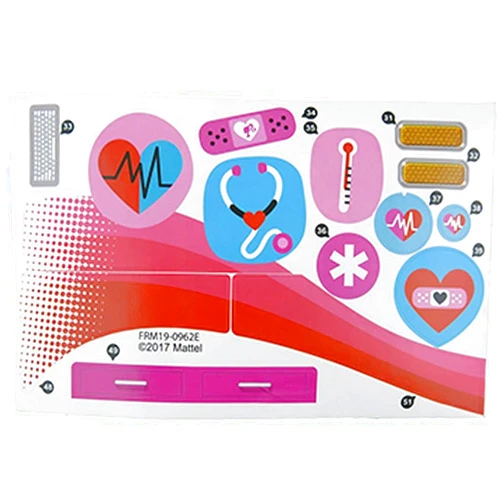 Mattel Replacement Stickers for Inspired by Barbie Care Clinic Doll Playset - FRM19 ~ Replacement Labels, Sheet E - 31-39, 48, 49 and 51, Small