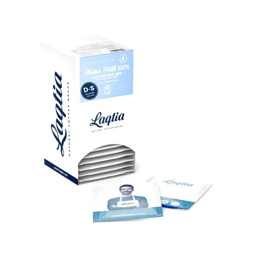 Laqtia Instant Skim Milk Powder / Non-Fat Milk Powder PACKETS by Laqtia, 18 Count Box, Makes an 8oz glass of Milk, Non GMO, Free of bST and rBGH, made using 100% European Dairy, product of Spain (Convenient On-The-Go Instant Milk)
