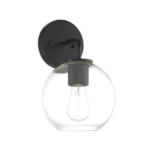 TRADE WINDS LIGHTING 1 Light Outdoor Wall Lantern in Farmhouse Style-12 Inches Tall and 8 Inches Wide-Matte Black Finish