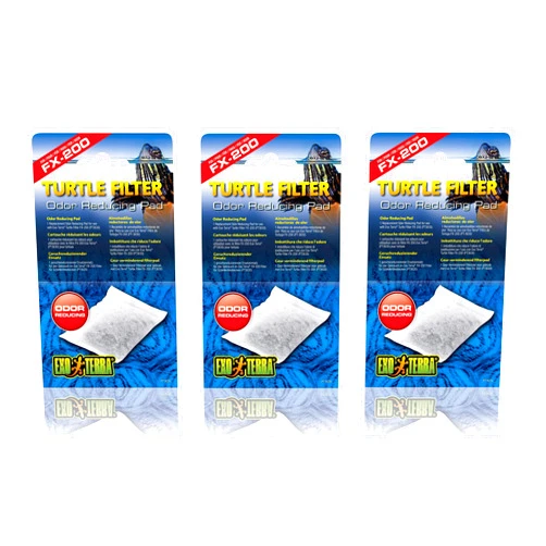 Exo Terra 3 Pack of Replacement Odor Reducing Pads for Turtle Filter FX-200
