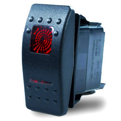 Carling Technologies Sealed Lighted Rocker Switch DPDT 7 Connections w/Rocker Actuator Red Lens