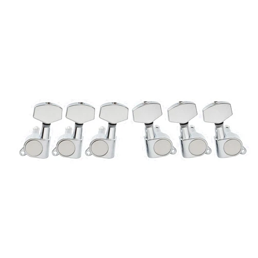 Musiclily 3R3L Sealed Acoustic Electric Guitar String Tuning Keys Pegs Tuners Machine Head Set Guitar Parts,Big Button Chrome