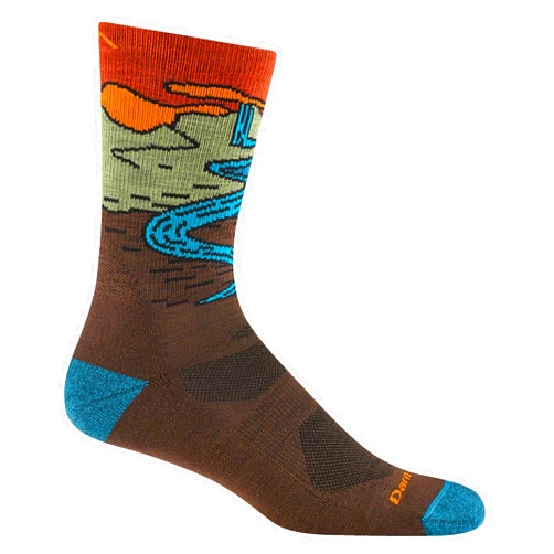 Darn Tough Vermont Men's Micro-Crew Hiking Socks, Chasing Waterfalls - Lightweight Cushioned Crew Socks for Men, Style 5020