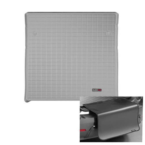 Weathertech Cargo Trunk Liner with Bumper Protector for Chrysler Town & Country Van, Grand Caravan, Routan - Behind 2nd Row w/Bumper Protector (421184SK), Grey