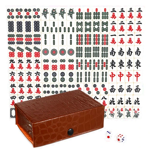 BESPORTBLE Mahjong Tile Set - Portable Travel Mahjong Game with 146 Tiles, Compact Mini Set Case for Adults, Family Gatherings, Camping, Beach & Halloween Christmas Parties