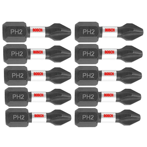 BOSCH ITPH2115 15-Pack 1 In. Phillips #2 Impact Tough Screwdriving Insert Bits