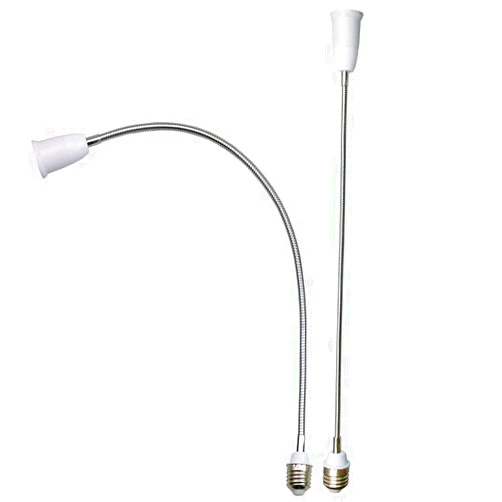 BUBYVV E26/E27 Light Socket Extender Adapter,E26 to E26 Socket Extender, 58CM/22.5 Inch Extension,Bendable Flexible Gooseneck Adjustable Extension Socket Extender Adaptor (2-Pack)