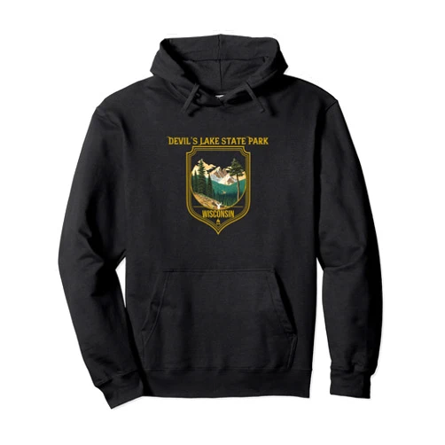 Devil’s Lake State Park Wisconsin Hiking Clothing Devil’s Lake State Park Souvenir Apparel - Hiking Pullover Hoodie