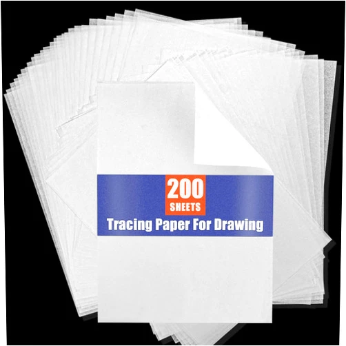 Psler Transfer Paper Tracing Paper for Drawing Trace Paper - PSLER Translucent Tracing Paper on Artist Lettering Sketch Drawing for Pencil Ink Markers (Transparent)
