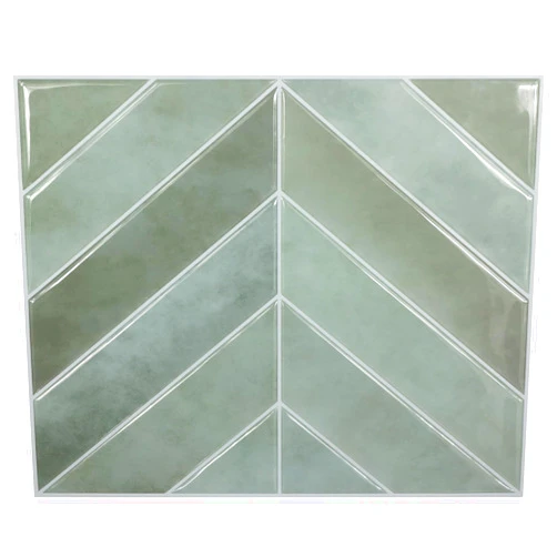 AllDecoo Peel and Stick Backsplash for Kitchen,New Upgrade Herringbone Premium Kitchen Backsplash,Stick on Subway Tile Peel and Stick Backsplash,Green 10-Sheet.