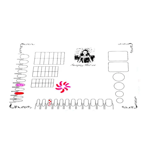 Anself Nail Art Silicone Mat Foldable Washable Table Pad Nail Practice Workspace Design Plate For Stamping Reverse Stamp
