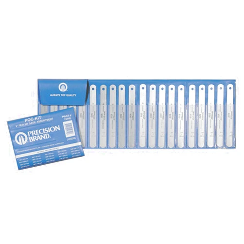 Precision Brand 19G20 Assorted 20 Piece Steel Feeler Gage Poc-Kit, High Carbon Spring Steel, Sturdy Vinyl Case, 1/2″ x 5″ Blades