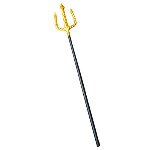 Miokkley Trident Spear Toy 53 Inch Gold Poseidon Trident Plastic Halloween Costume Prop Adult Kids Role Play