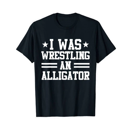 Amputation Wheelchair Prosthetic Leg Humor Graphic Alligator Story Funny Leg Amputee Prosthetic Surgery Graphic T-Shirt