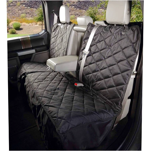4Knines Crew Cab Truck Rear Bench Seat Cover with Hammock - Heavy Duty - Waterproof (Black, Passenger Side)