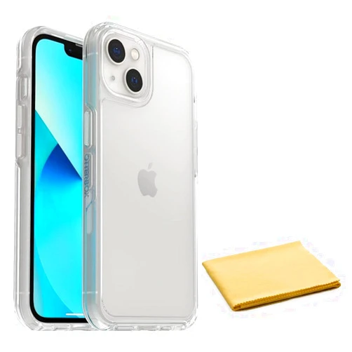 OtterBox Symmetry Clear Series Case for iPhone 13 (Only) - with Cleaning Cloth - Non Retail Packaging - Clear