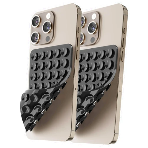 KSLIBSYS 2PCS Sticky Phone Grip, Shower Mirror Phone Case Mount, Suction Cup Phone Mount, Hands-Free Mobile Stand for Selfies and Tiktok Videos