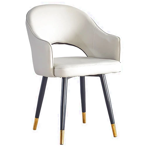 IIOCHA Kitchen Light Luxury Nordic Dining Chairs Modern Living Dining Room Accent Arm Chairs Water Proof PU Leather Side Chair with Metal Legs (Color : Light Gray)