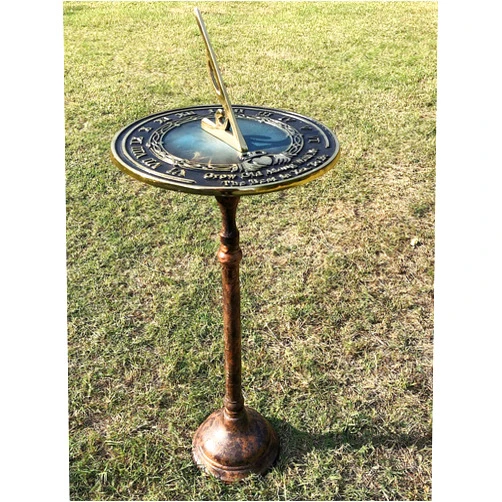 REDSKY TRADER Garden Sundials Pedestal Display Stand Indoor Outdoor Round Sundial Stand for Any Size 8 or 10 inches (Design 2 with Sundial)