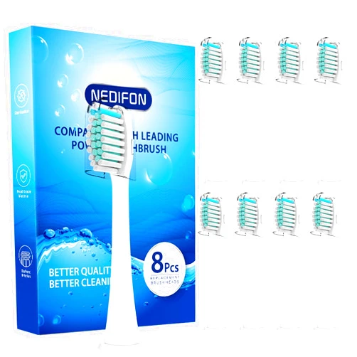 NEDIFON Replacement Toothbrush Heads Compatible with Philips Sonicare Click-on Toothbrushes (Individually Packaged with Hygienic Cover),8 Pack Brush Heads for Philips Electric Tooth Brush